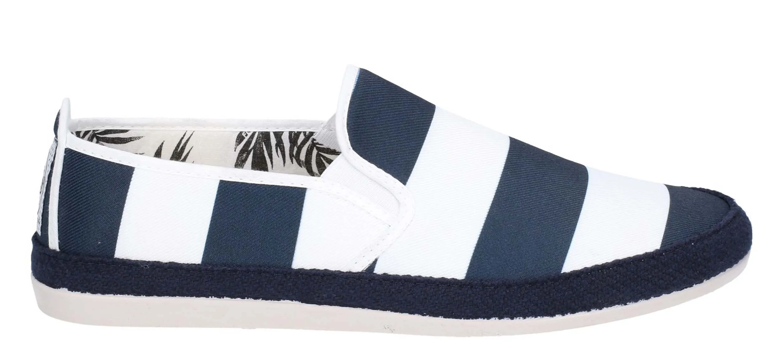 Flossy Ninfa Mens Slip On Striped Canvas Espadrille Casual Shoe