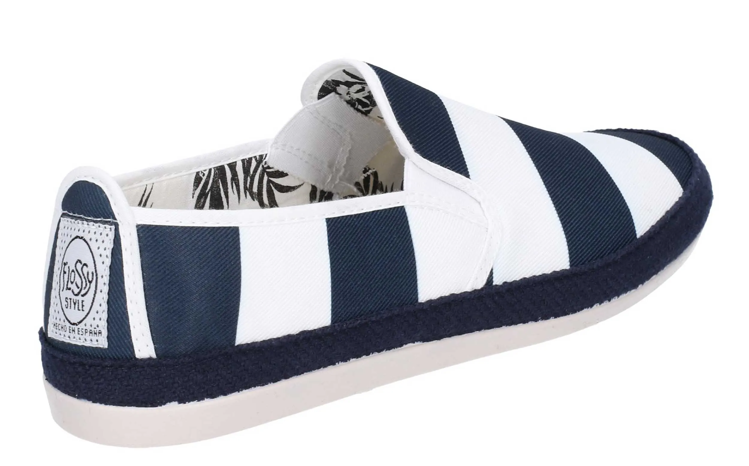 Flossy Ninfa Mens Slip On Striped Canvas Espadrille Casual Shoe