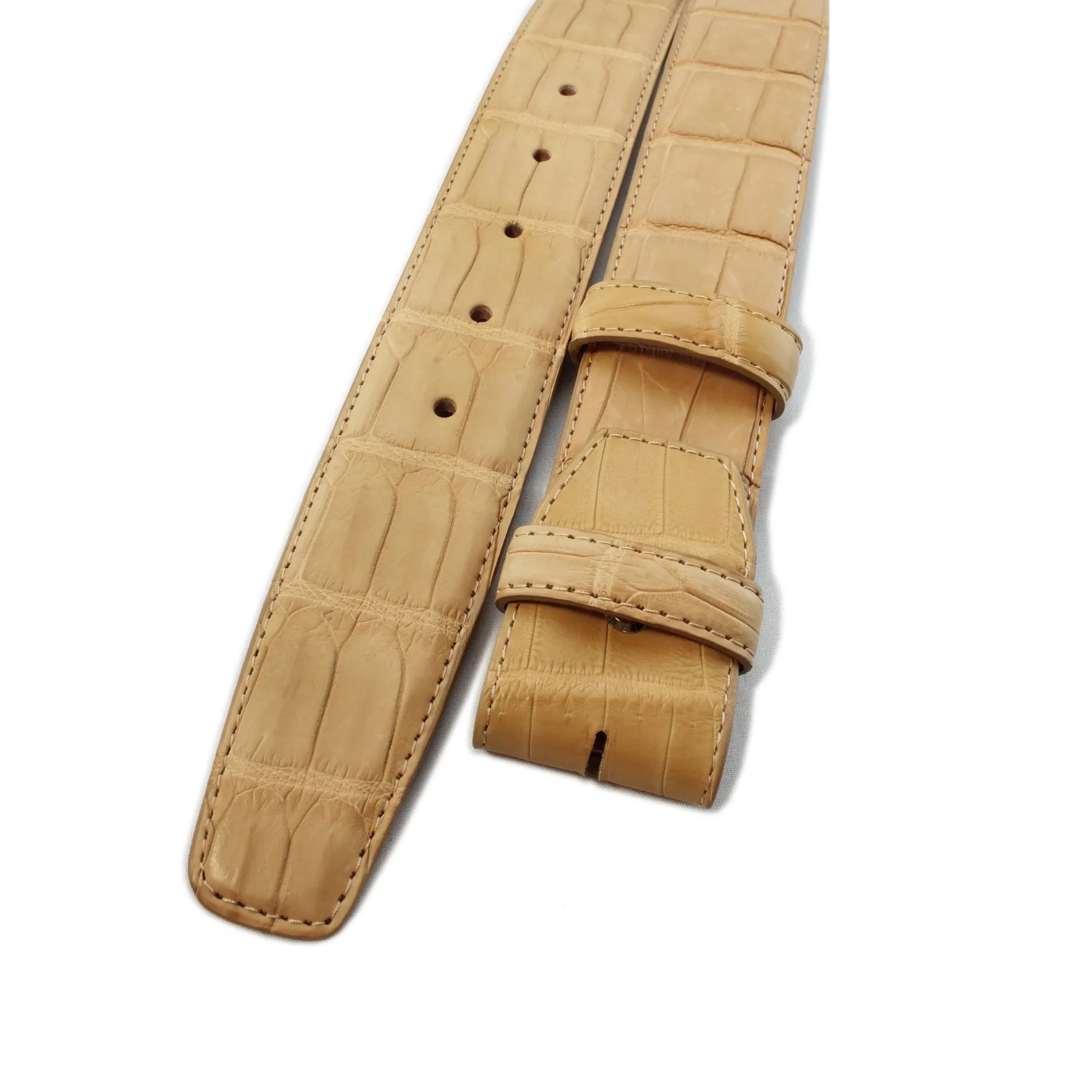 Genuine Matte Alligator Tail Bogart Belt Strap