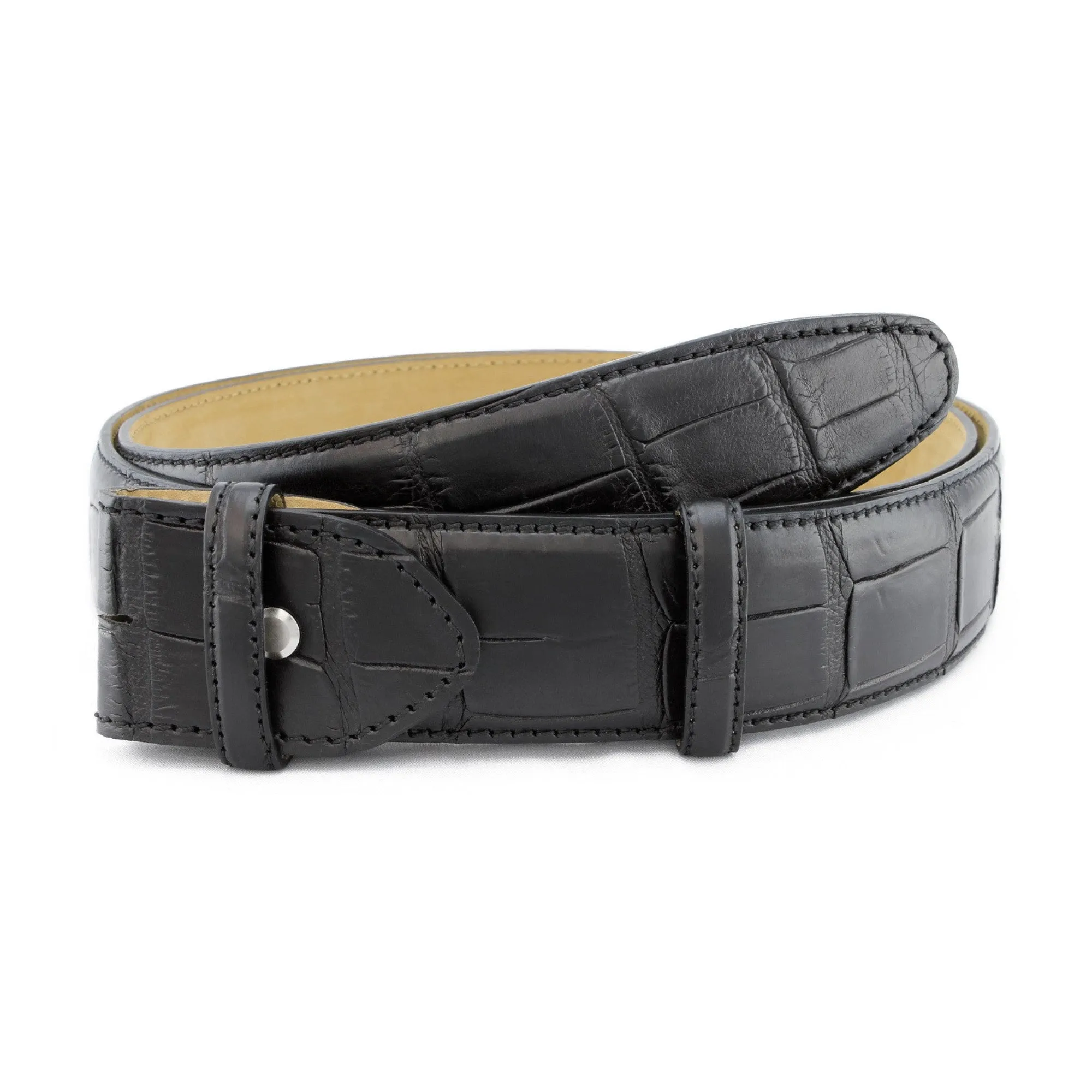 Genuine Matte Alligator Tail Bogart Belt Strap