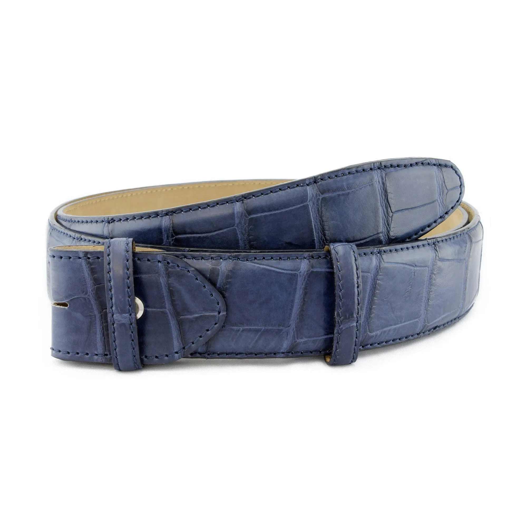 Genuine Matte Alligator Tail Bogart Belt Strap