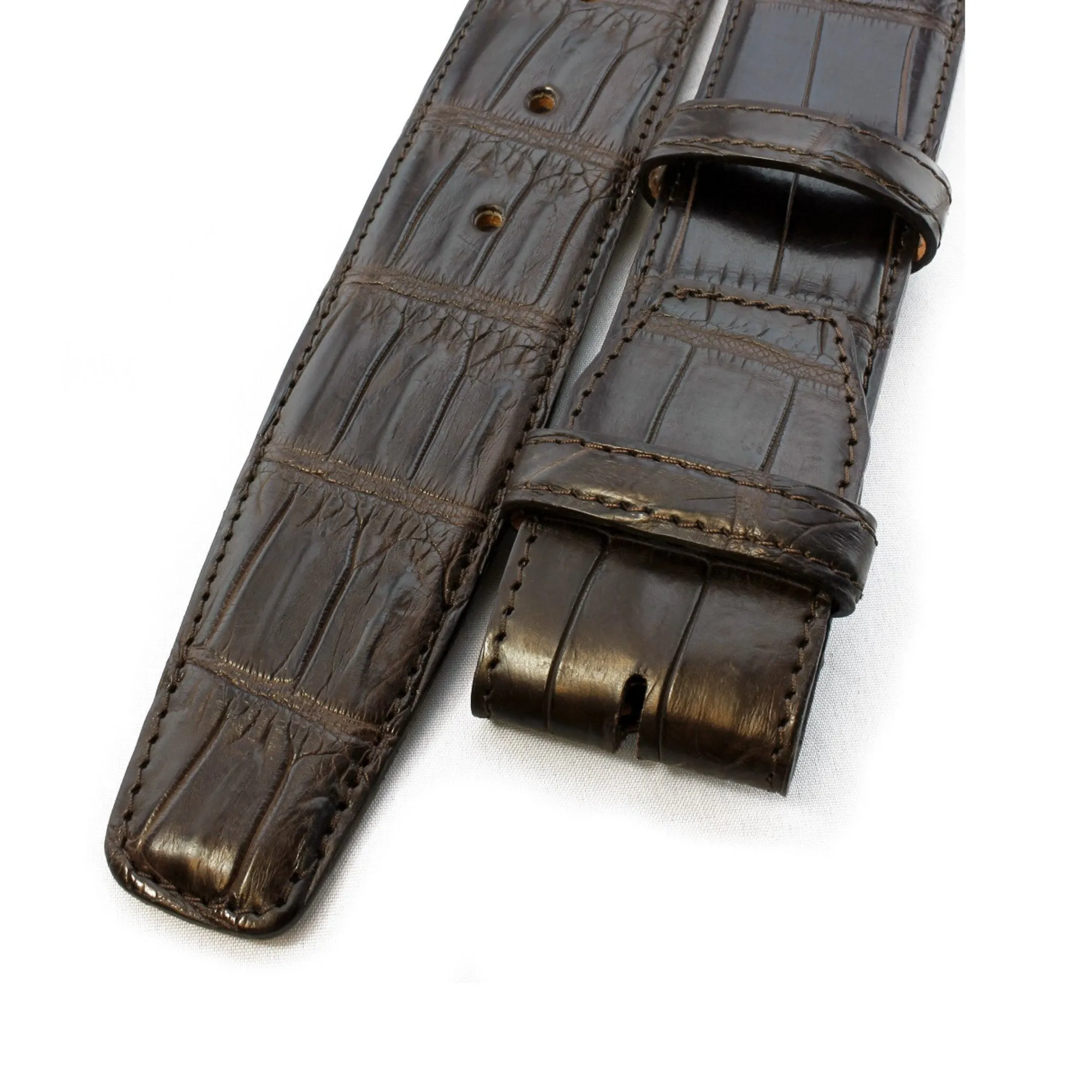 Genuine Matte Alligator Tail Bogart Belt Strap