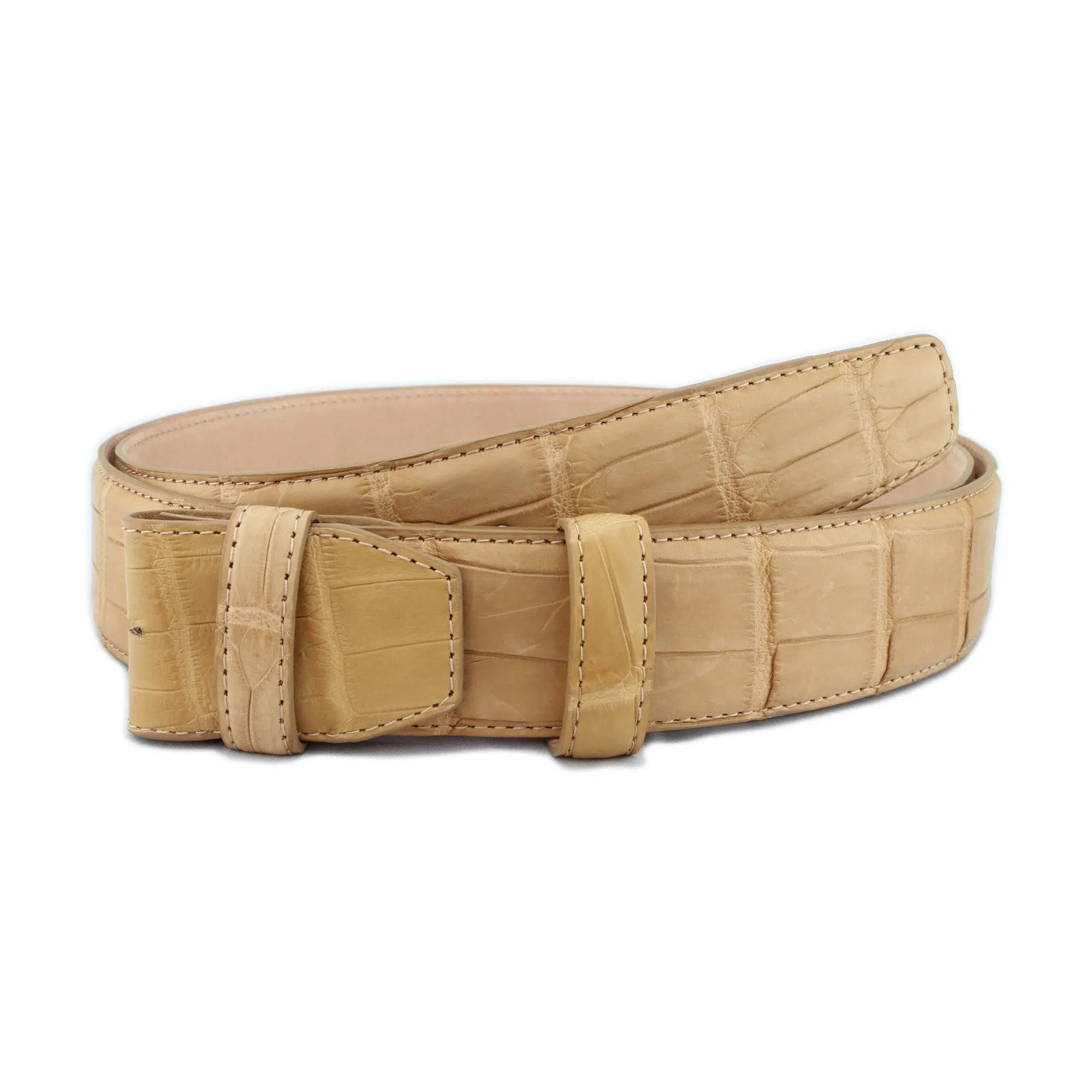 Genuine Matte Alligator Tail Bogart Belt Strap
