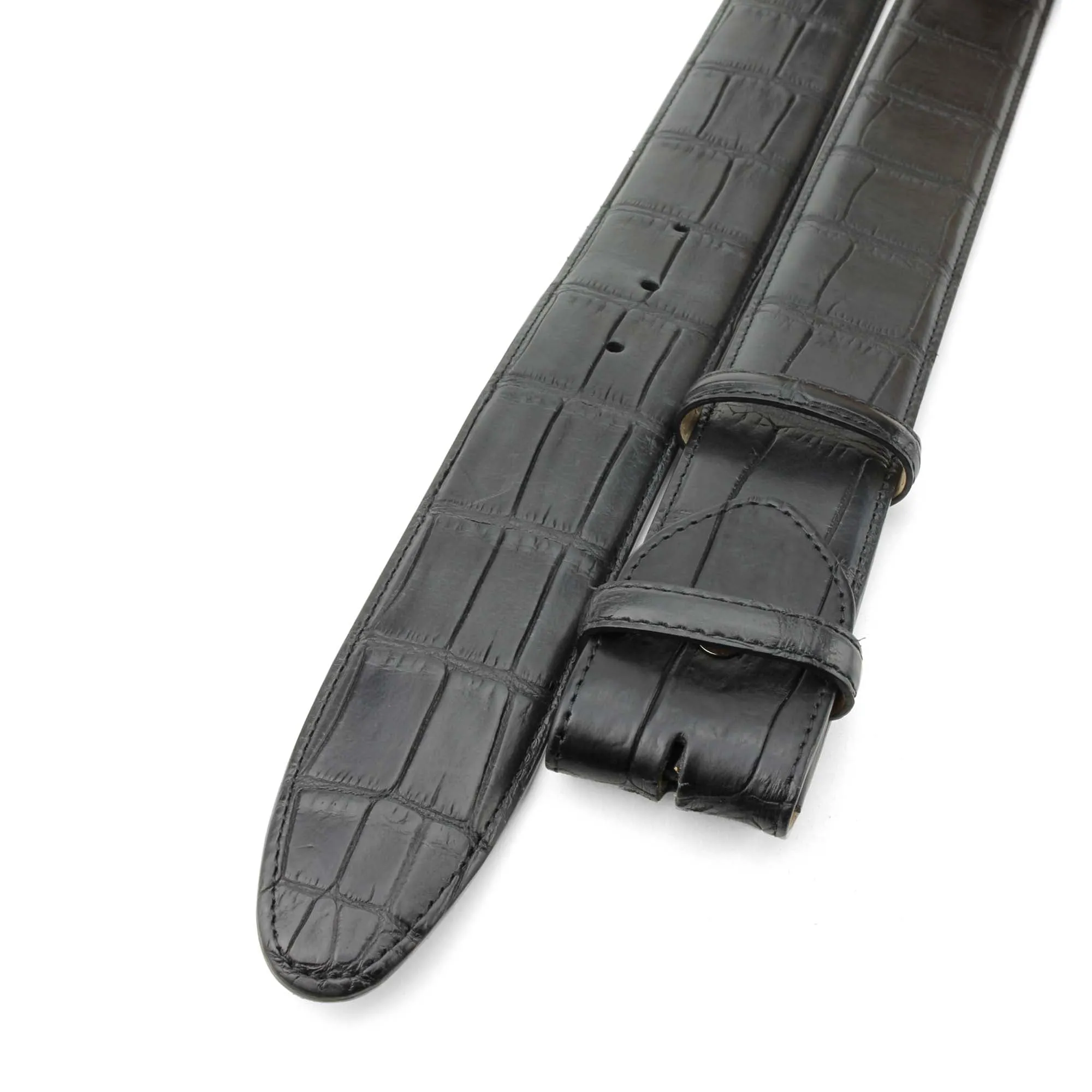 Genuine Matte Alligator Tail Bogart Belt Strap