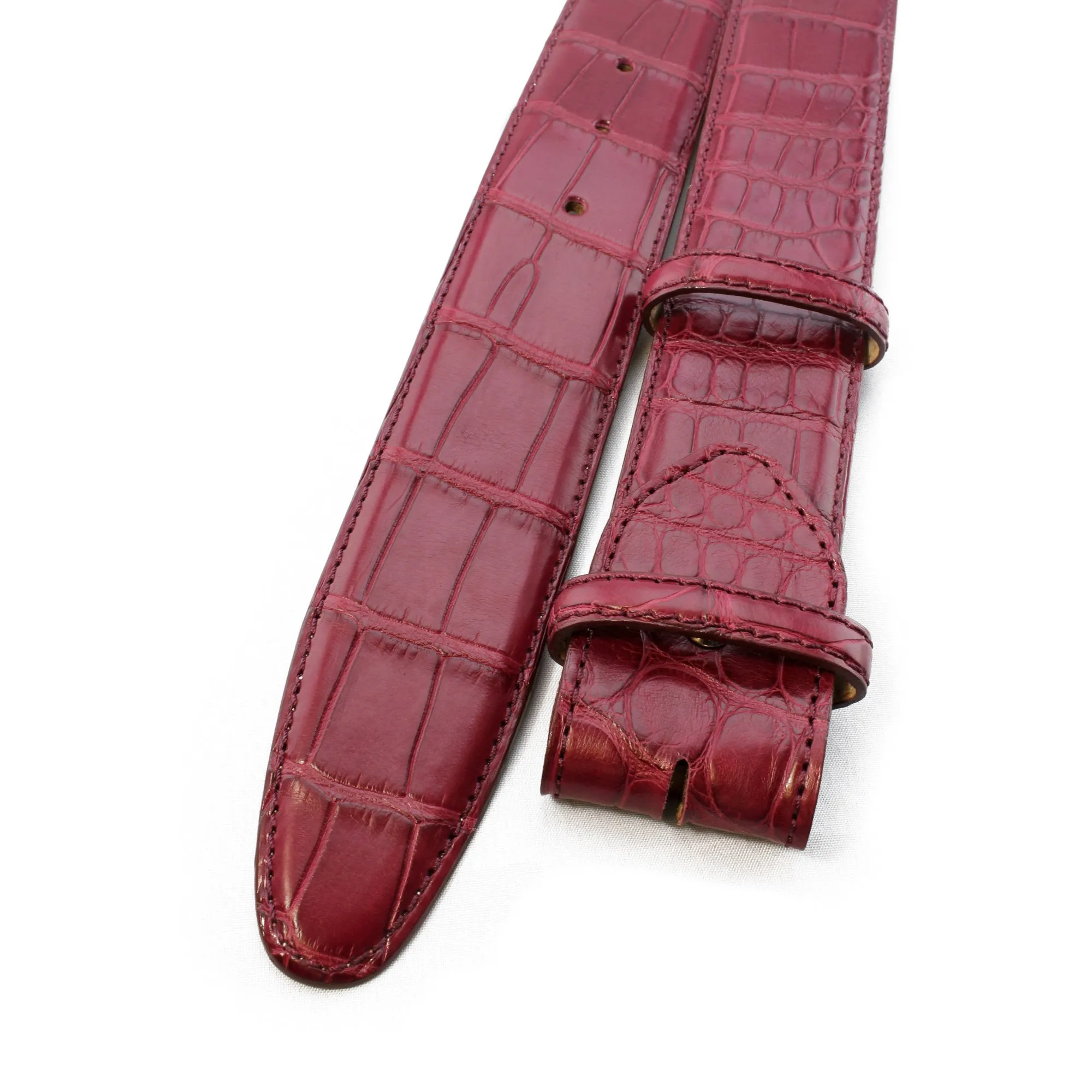 Genuine Matte Alligator Tail Bogart Belt Strap
