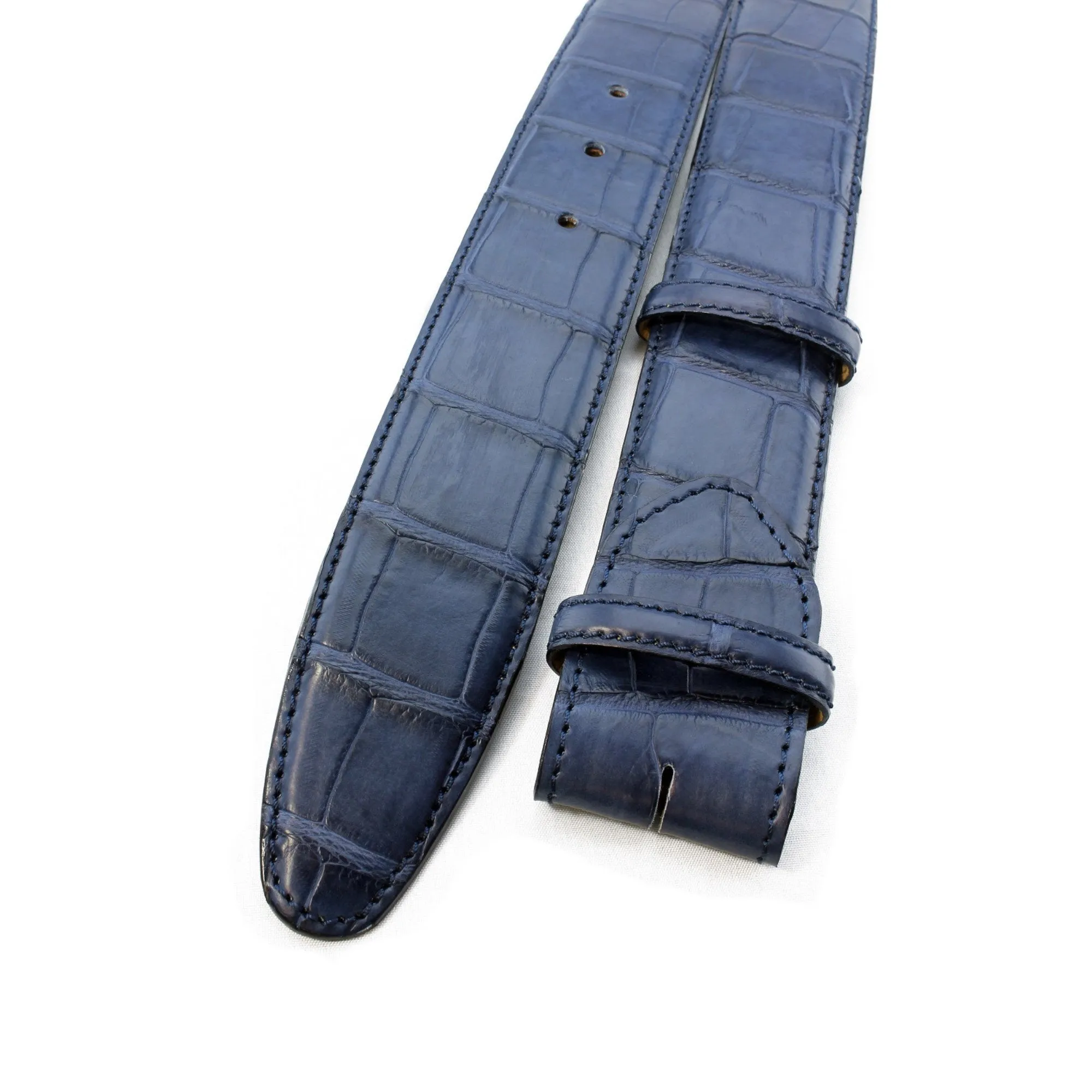 Genuine Matte Alligator Tail Bogart Belt Strap