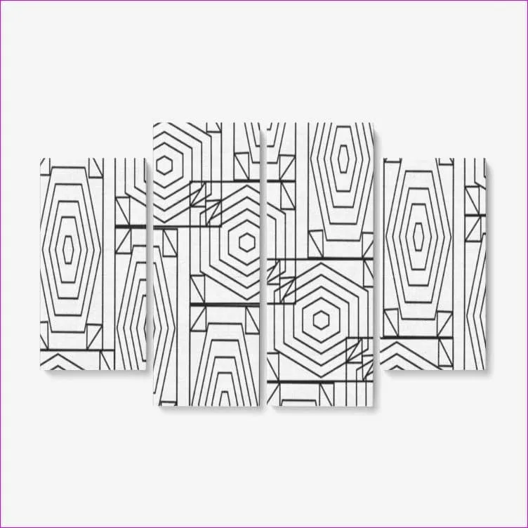 Geode Home 4 Piece Canvas Wall Art for Living Room - 4x12"x32