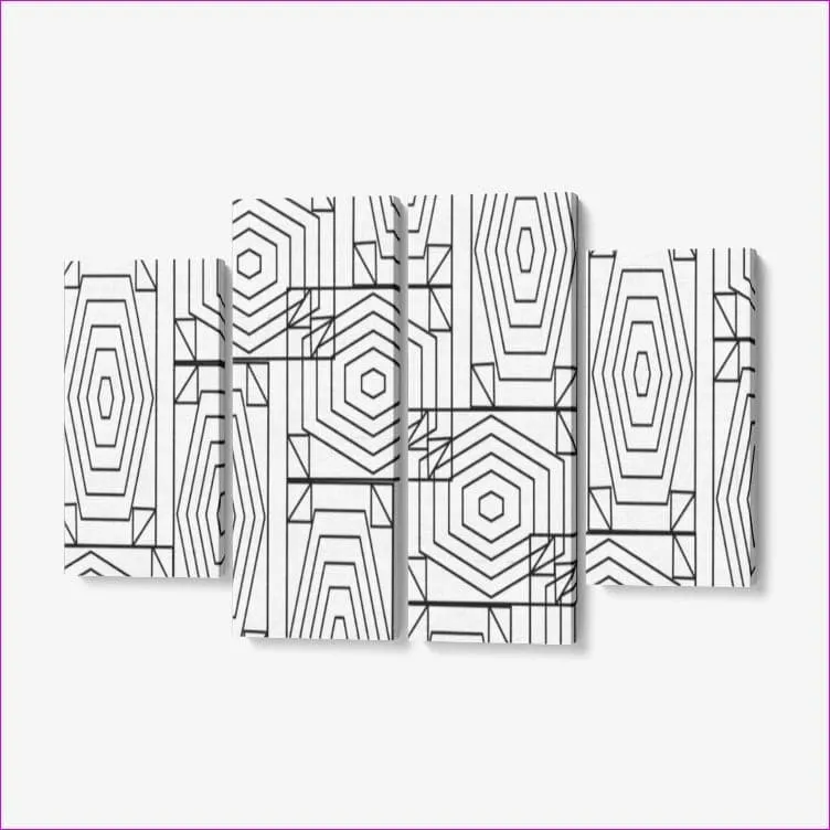Geode Home 4 Piece Canvas Wall Art for Living Room - 4x12"x32
