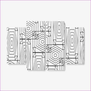 Geode Home 4 Piece Canvas Wall Art for Living Room - 4x12"x32