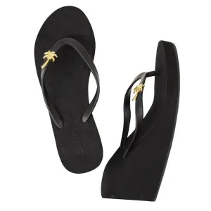 Gold Palm Tree - Women's High Wedge Matte