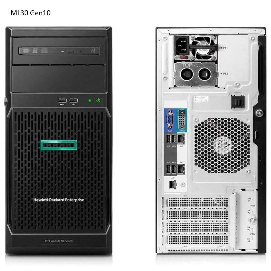 HPE ProLiant ML30 Gen10 Entry Model Server E-2224 3.4GHz 4C 1P 16GB-U S100i 4LFF-NHP 1TB 350W PS | P16927-S01