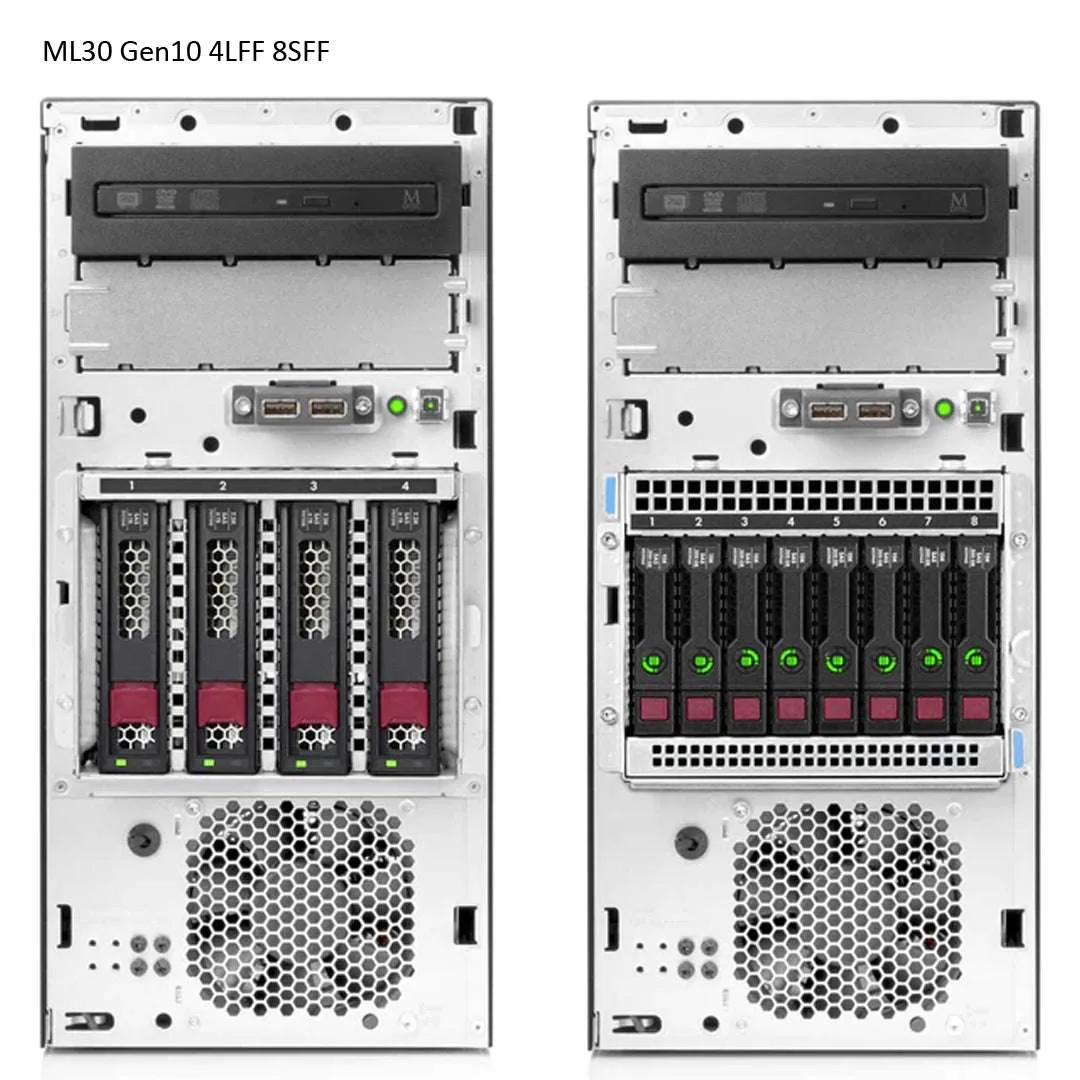 HPE ProLiant ML30 Gen10 Entry Model Server E-2224 3.4GHz 4C 1P 16GB-U S100i 4LFF-NHP 1TB 350W PS | P16927-S01