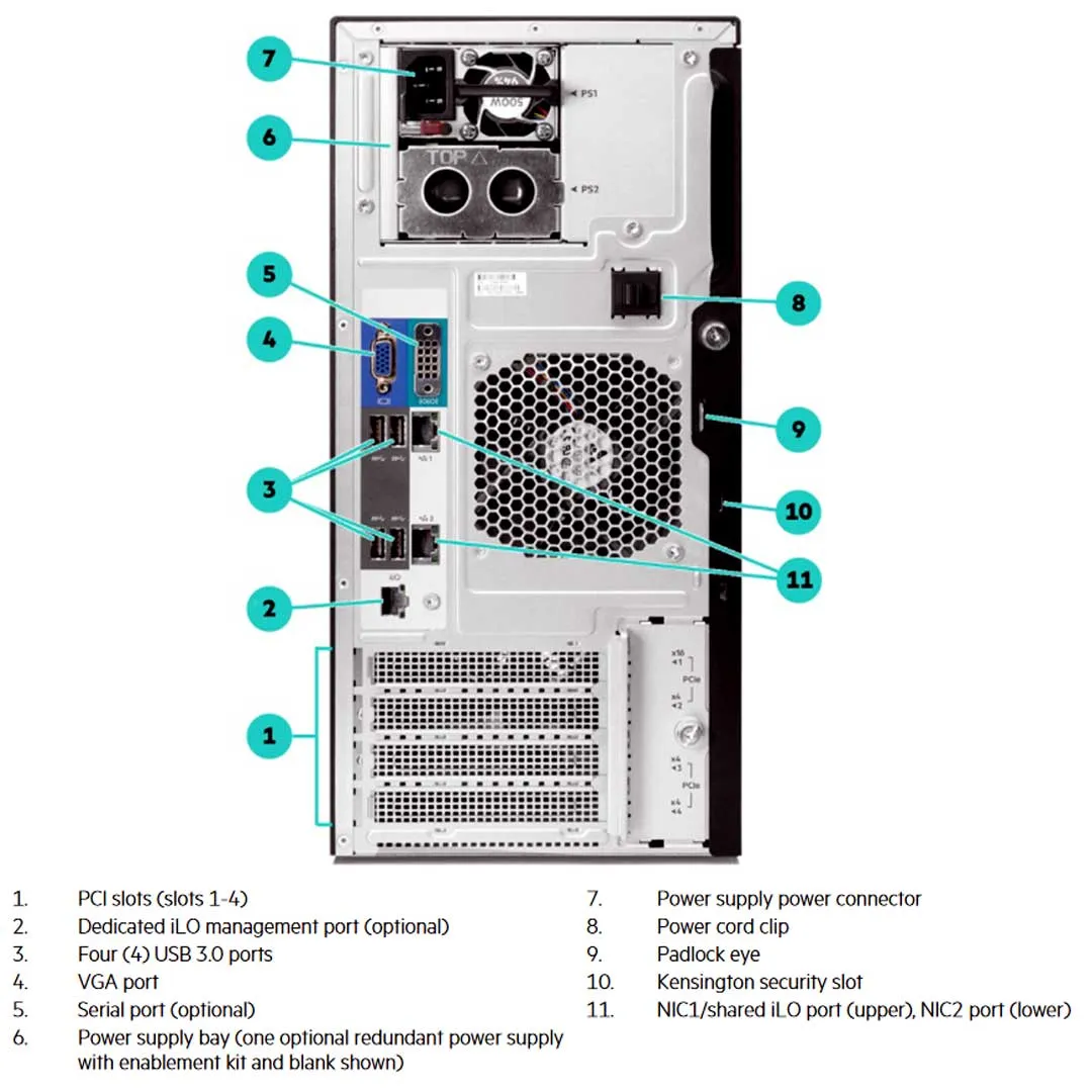 HPE ProLiant ML30 Gen10 Performance Model Server E-2224 3.4GHz 4-core 1P 16GB-U S100i 4LFF 350W PS | P16928-S01
