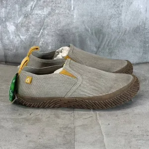 HYBRID GREEN LABEL Men's Grey Canvas Lively Slip-On Sneaker SZ 8