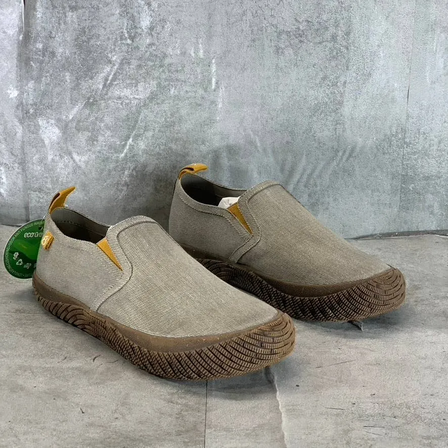 HYBRID GREEN LABEL Men's Grey Canvas Lively Slip-On Sneaker SZ 8