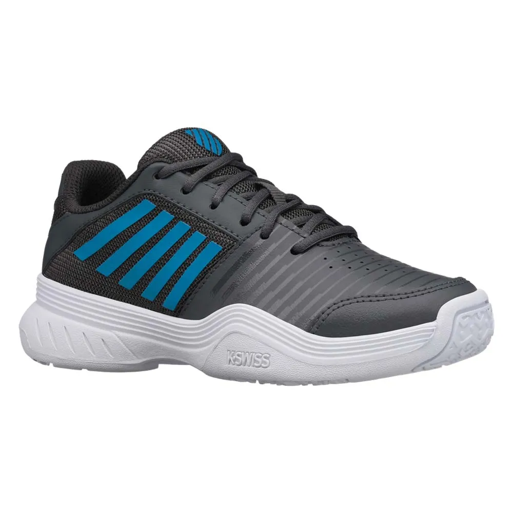 K-Swiss Court Express Omni Tennis Shoes (Junior) - Dark Shadow/White/Swedish Blue