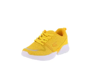 KID'S SHOES YELLOW MESH/FABRIC TENNIS SNEAKERS 4117K