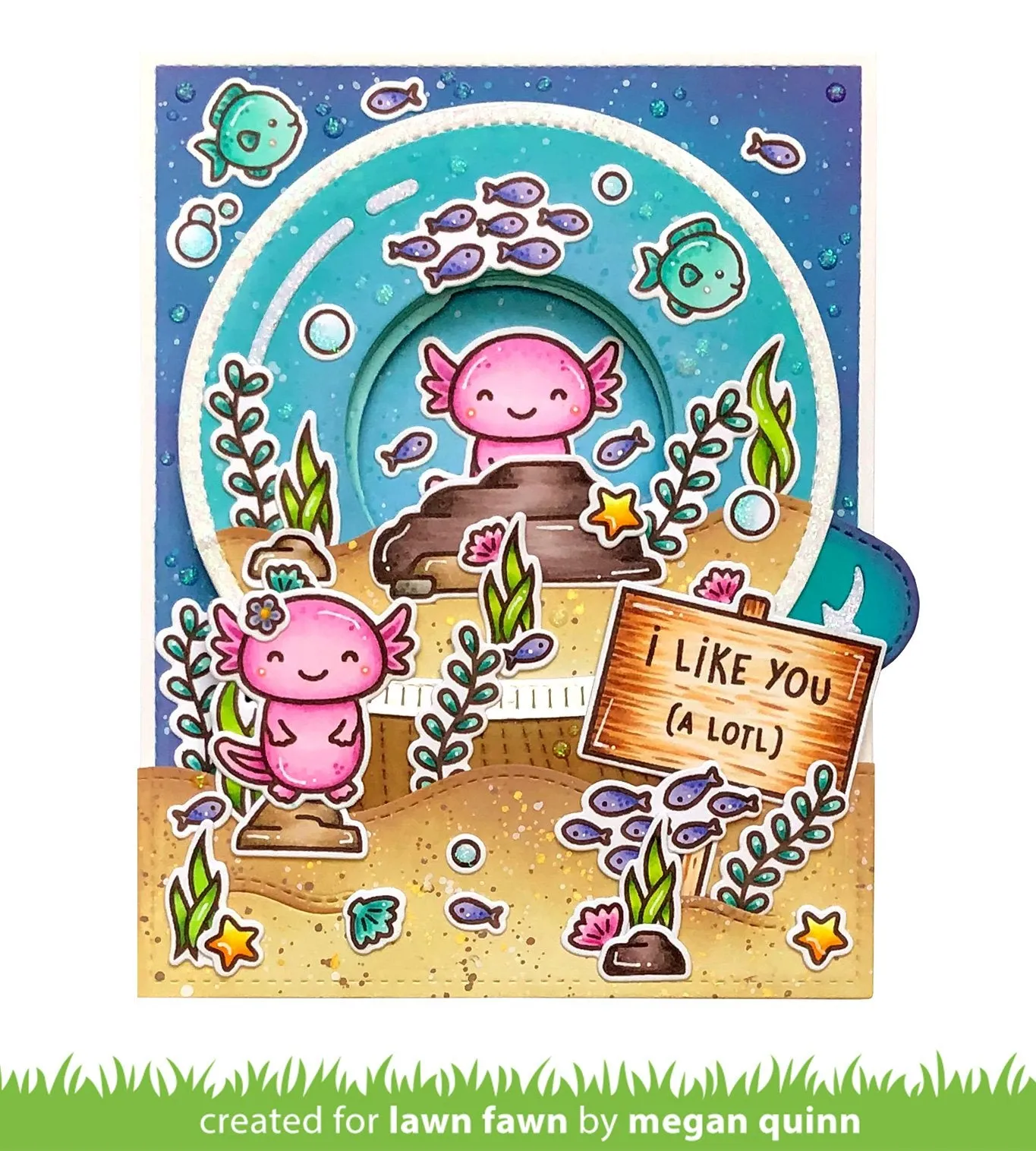 Lawn Fawn - Valentines - Clear Photopolymer Stamps - I Like You (A Lotl)