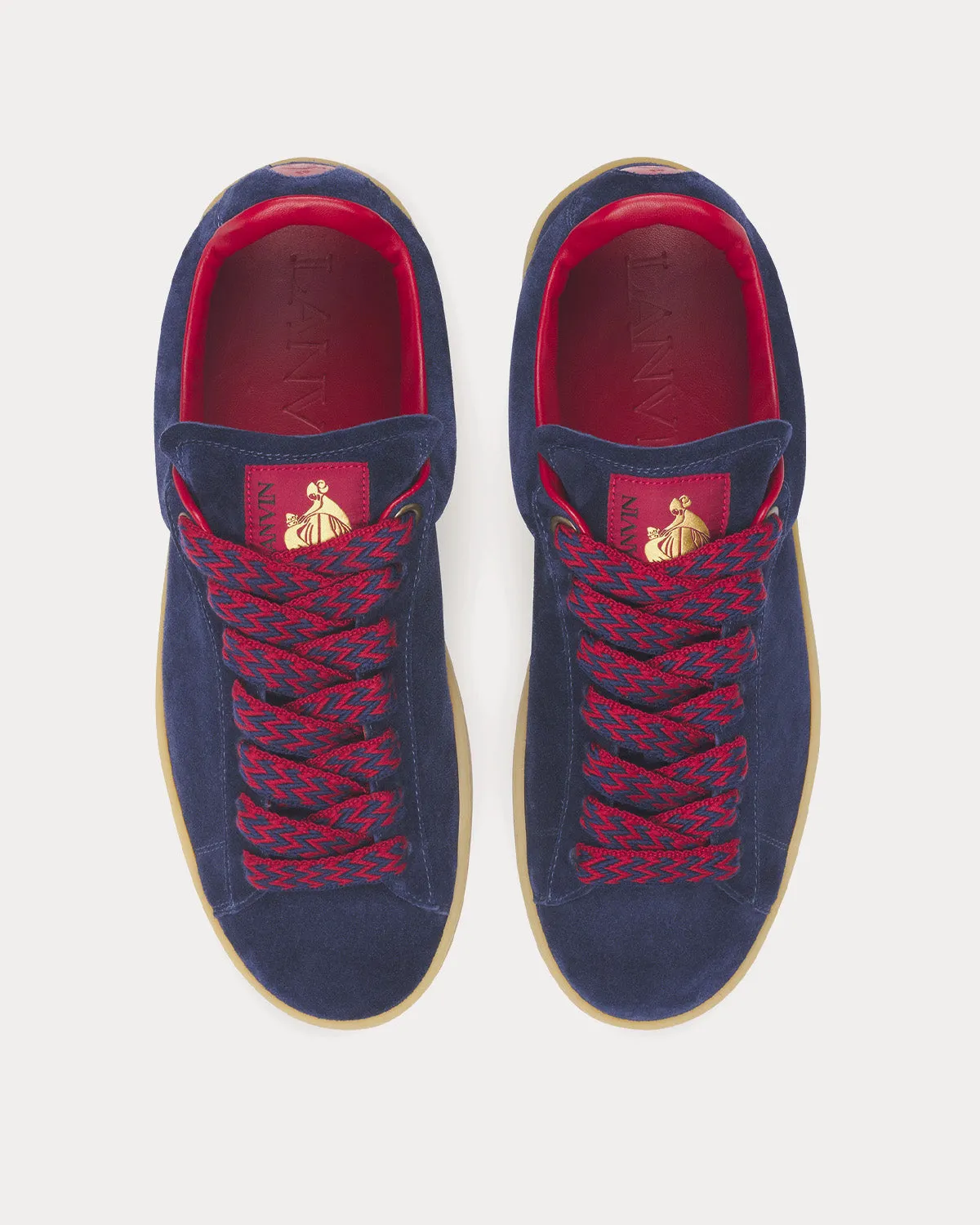 Lite Curb Suede Navy Blue / Red Low Top Sneakers