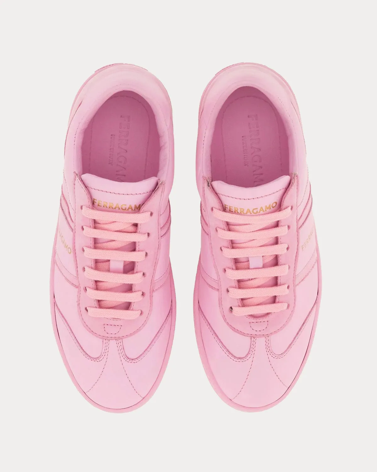 Logo Leather Bubble Gum Pink Low Top Sneakers