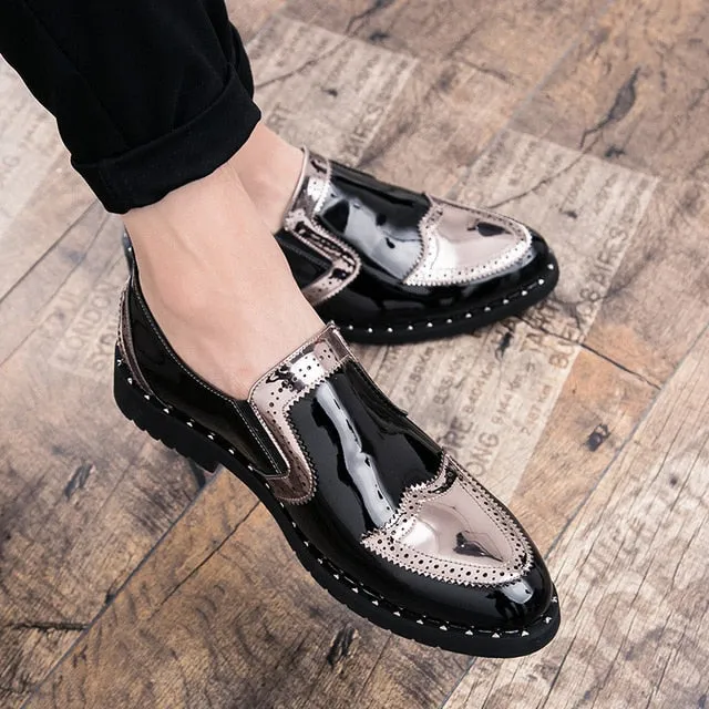 Luxury Patent Leather Slip-On Shoes
