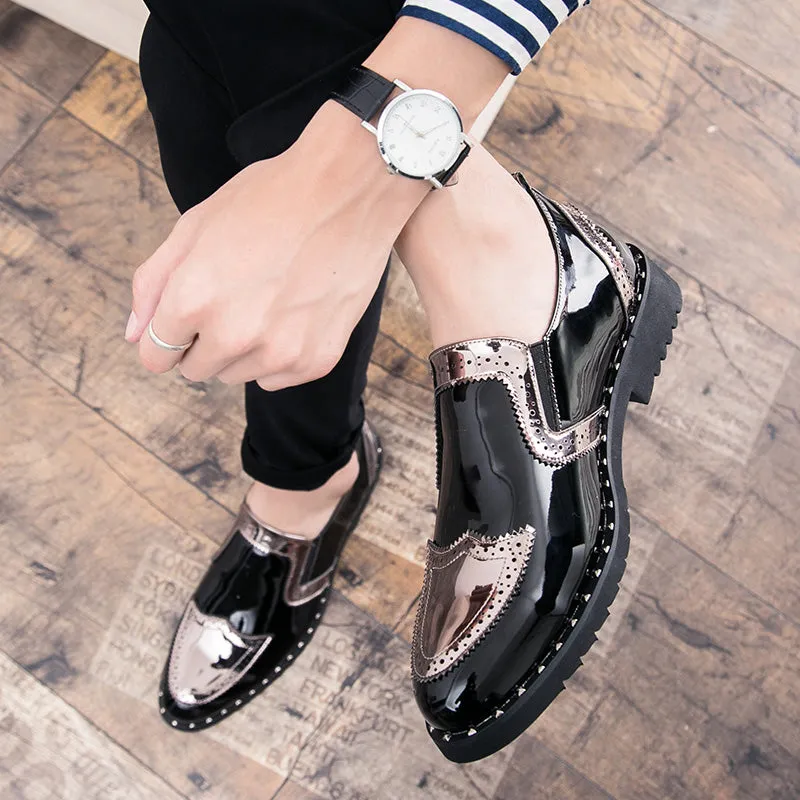 Luxury Patent Leather Slip-On Shoes