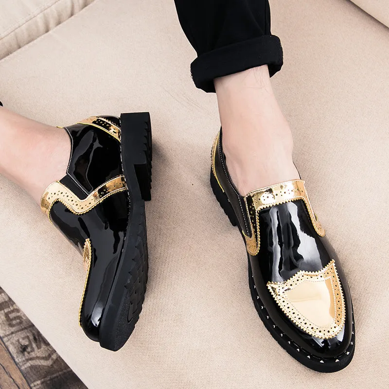Luxury Patent Leather Slip-On Shoes