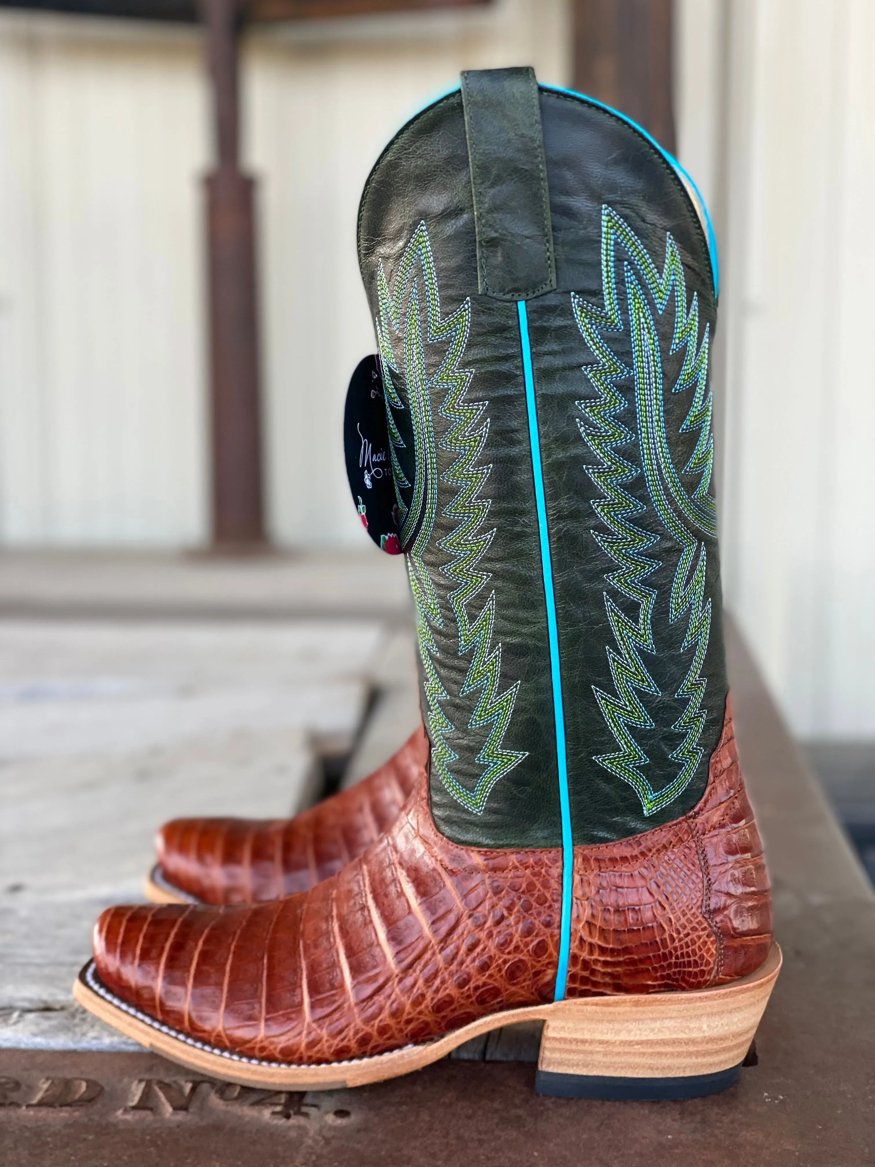 Macie Bean Top Hand |  Brandy Caiman Belly Ladies TK Toe Boot