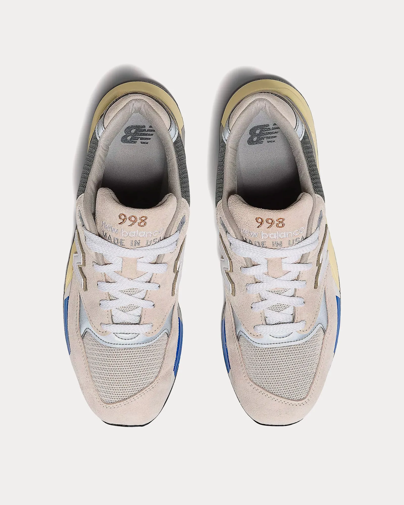 Made in USA 998 Sea Salt / Covert Green Low Top Sneakers