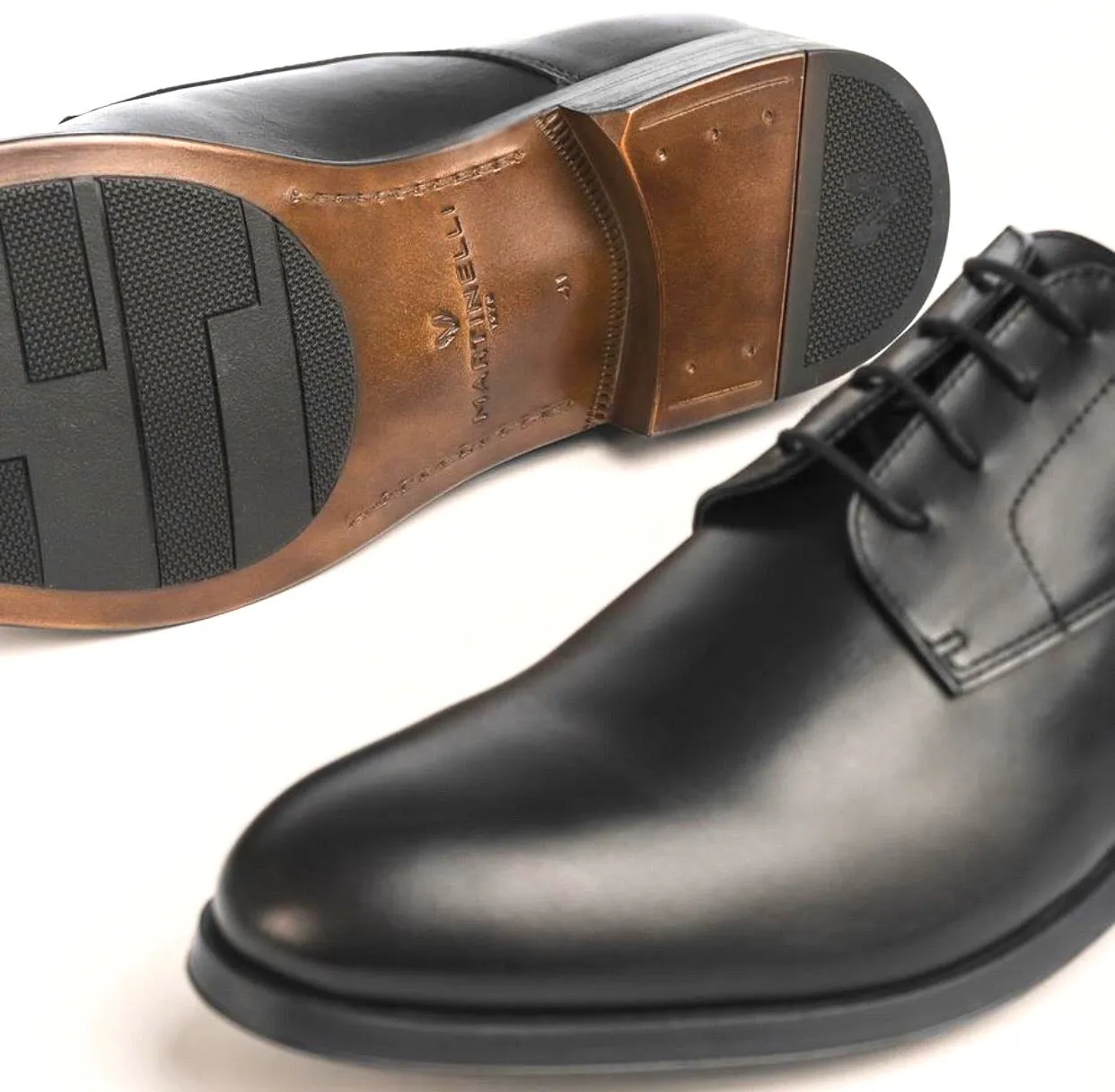 Martinelli 1492-2630PYM Black Empire Leather 4 Eyelet Shoe Made In Spain
