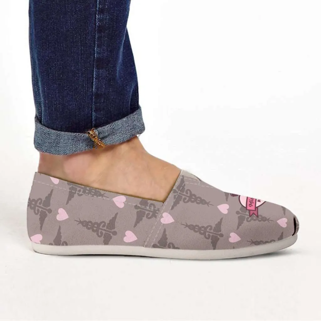 Mississippi Nurse Brown Casual Canvas Slip on Shoes Women's Flats