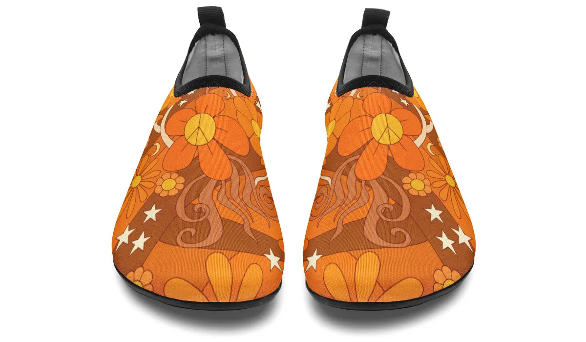 Molly's Orange Retro Daisies Water Shoes