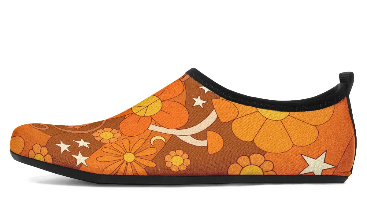 Molly's Orange Retro Daisies Water Shoes