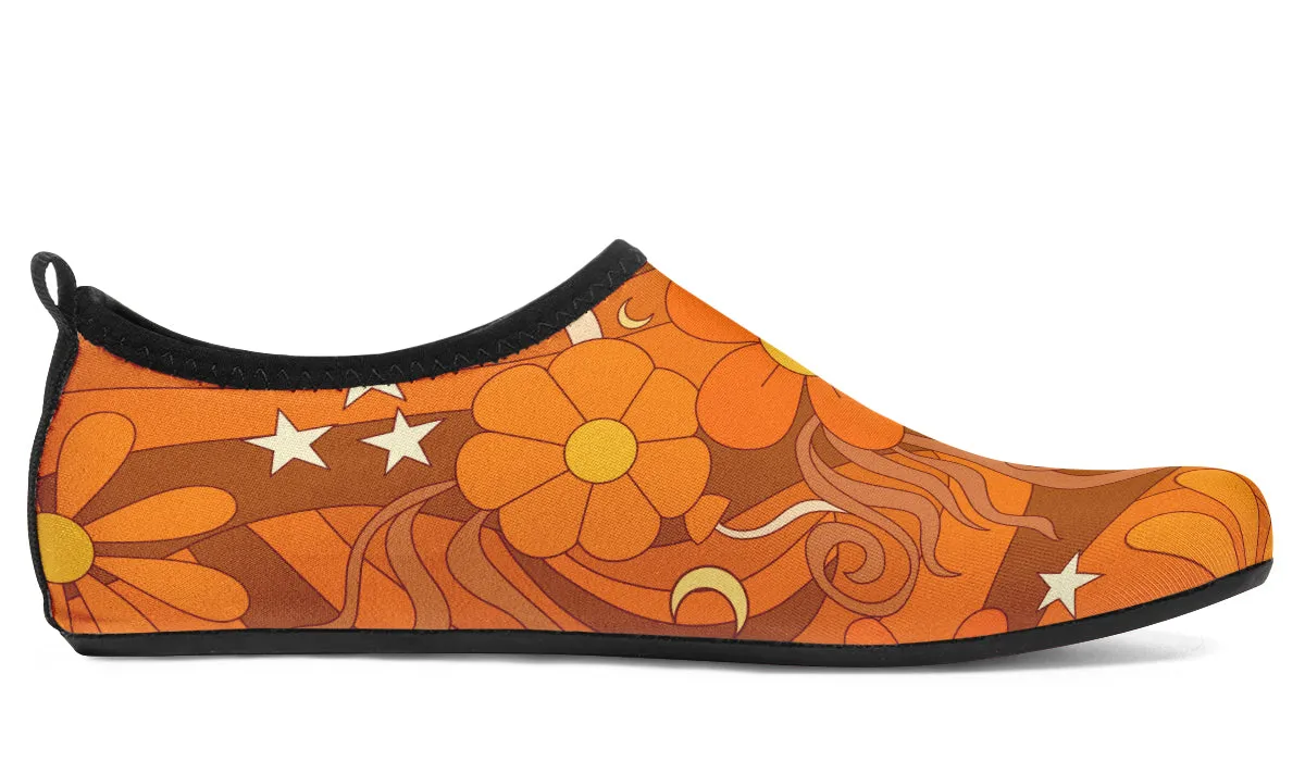 Molly's Orange Retro Daisies Water Shoes