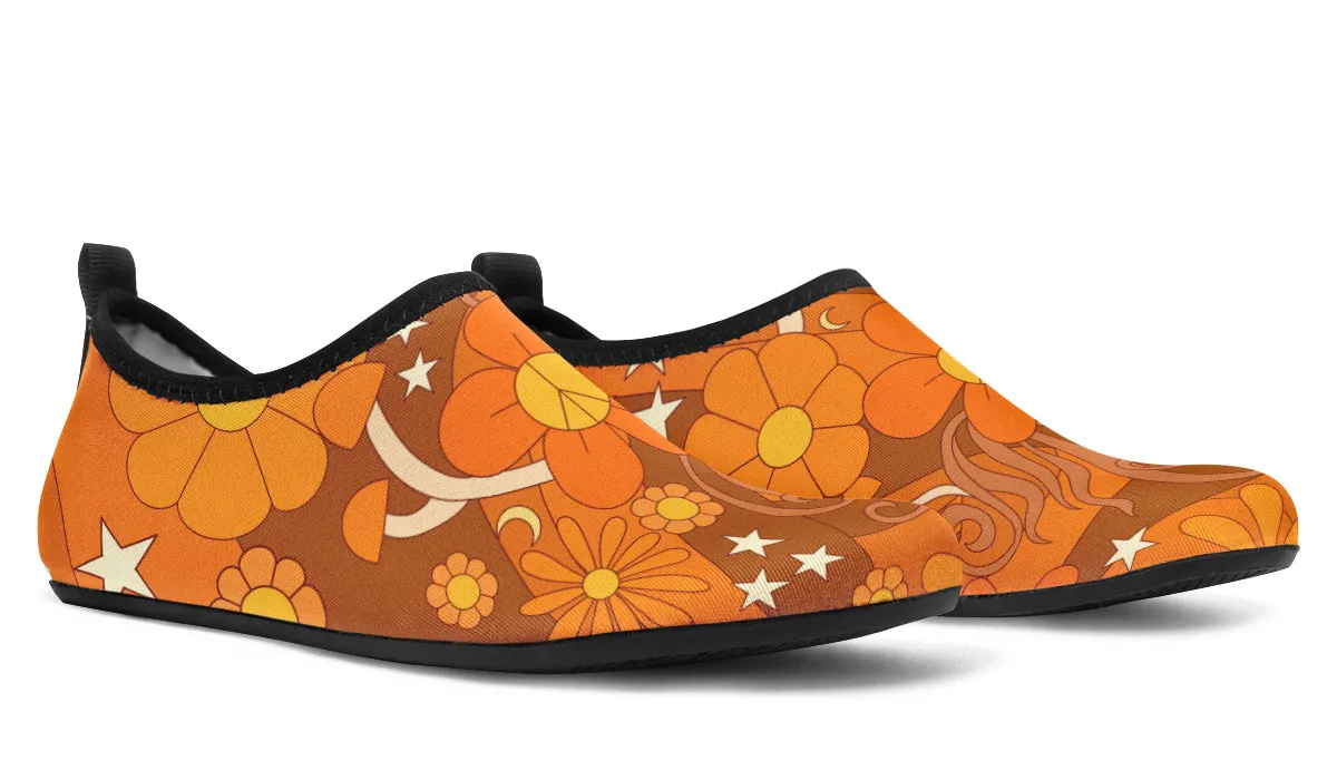Molly's Orange Retro Daisies Water Shoes