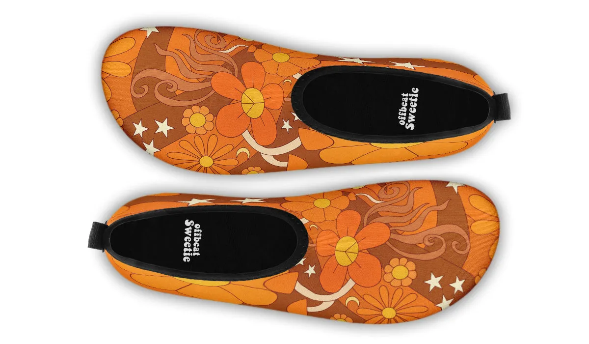 Molly's Orange Retro Daisies Water Shoes