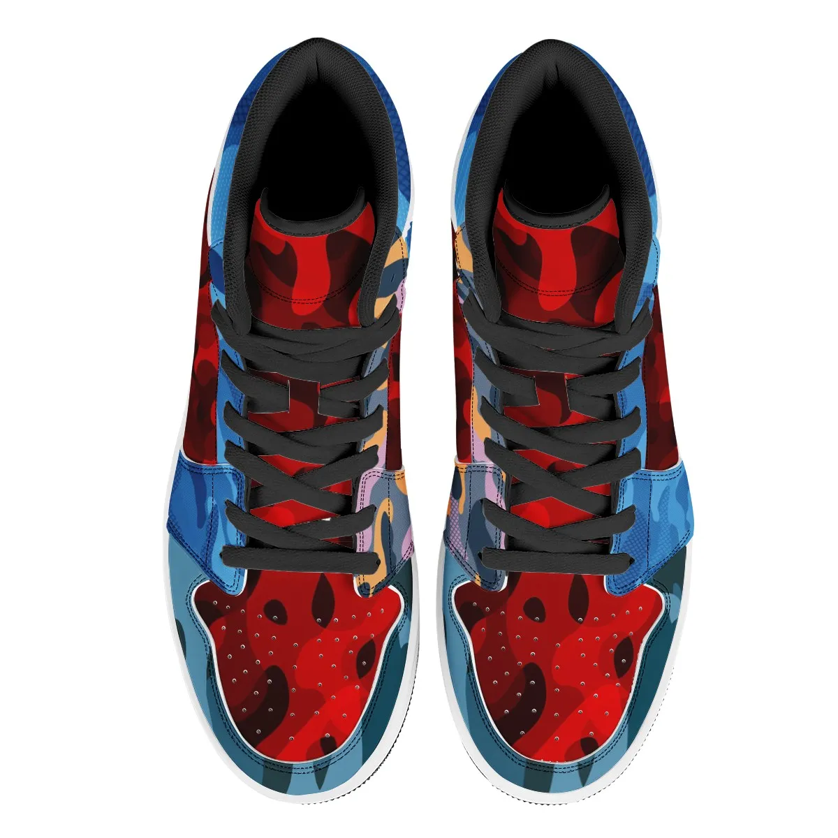 Multi Camo hi top sneakers Black High Top Leather Sneakers