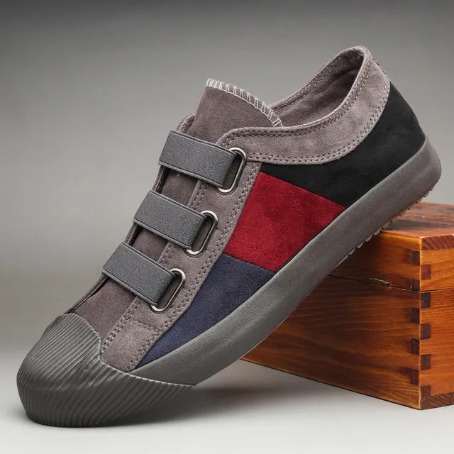 New Men Soft Canvas Shoes Breathable Fashion Elastic band Mixed Colors