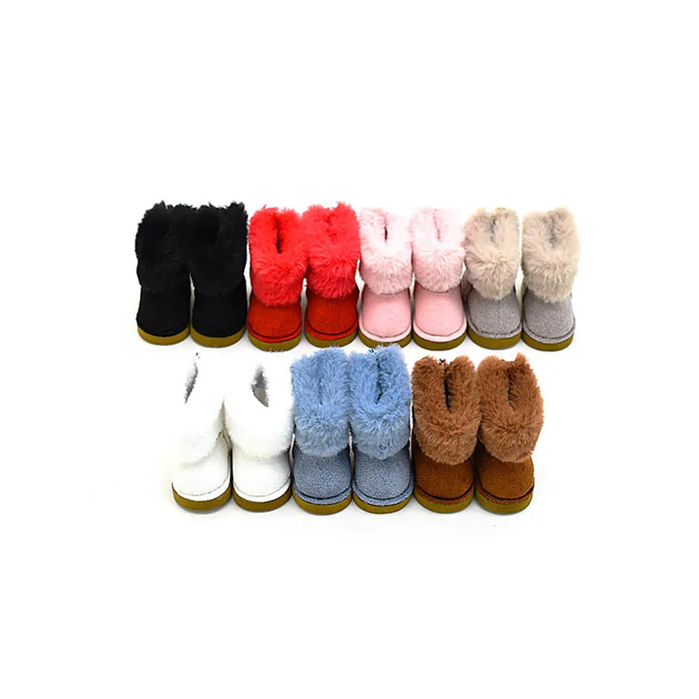 niannyyhouse 20cm Plush Doll Snow Boots Tall Shoes 1/6BJD 30cm Ball Jointed Dolls Accessories Dress Up