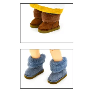 niannyyhouse 20cm Plush Doll Snow Boots Tall Shoes 1/6BJD 30cm Ball Jointed Dolls Accessories Dress Up