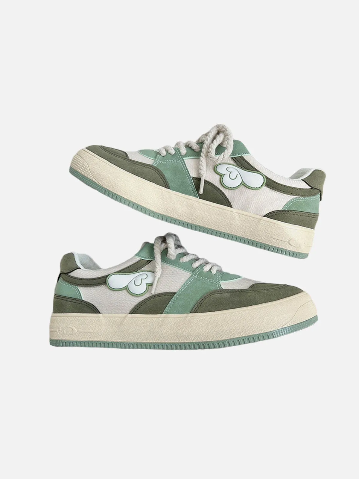Niceprimes Colorblock Canvas Wings Graphic Casual Shoes