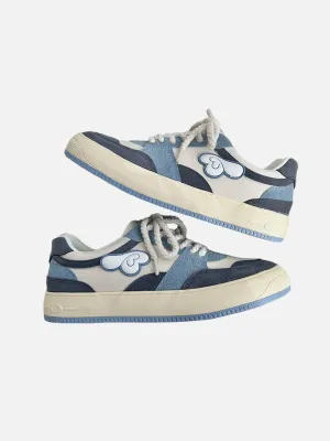 Niceprimes Colorblock Canvas Wings Graphic Casual Shoes