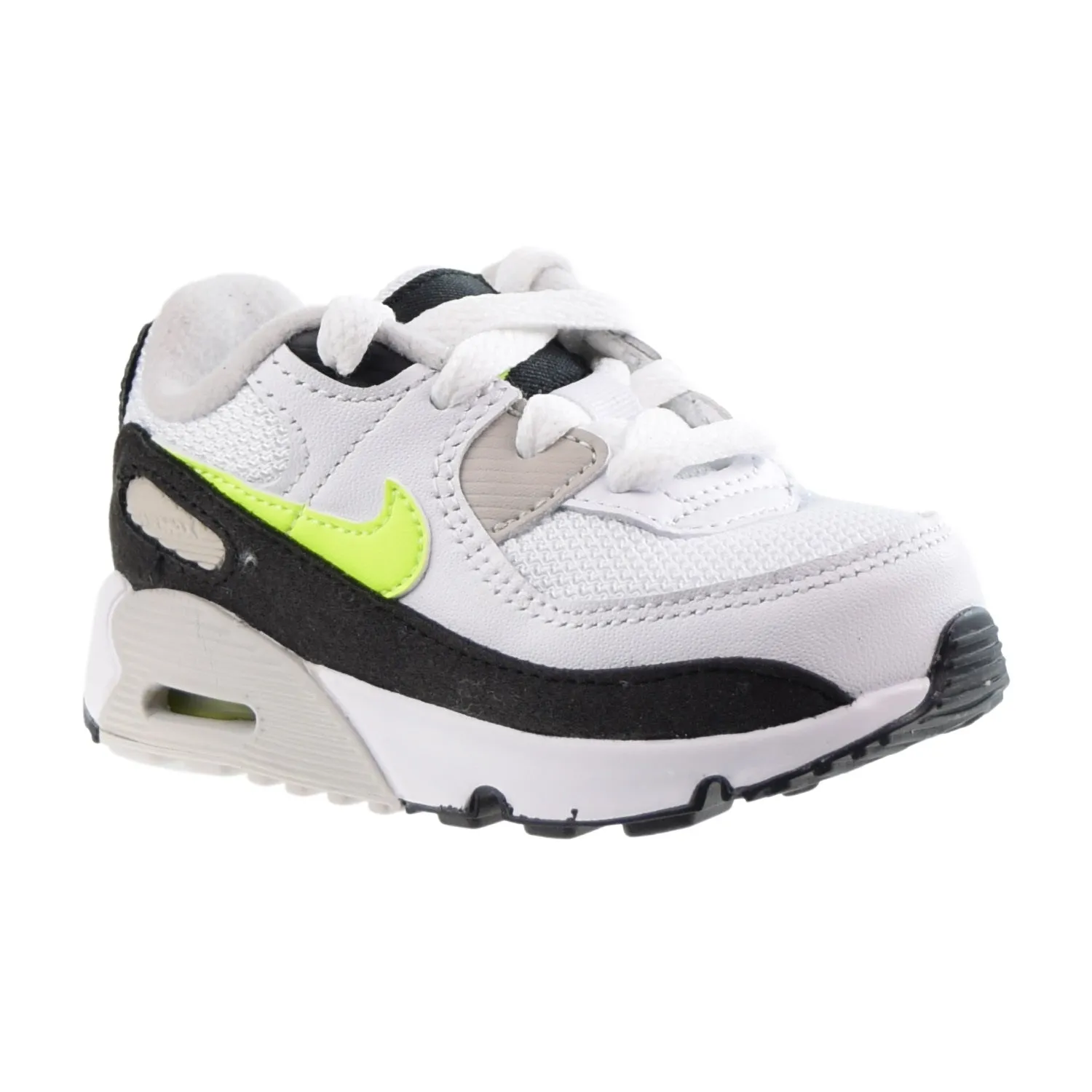 Nike Air Max 90 LTR (TD) Toddlers Shoes White-Hot Lime-Black