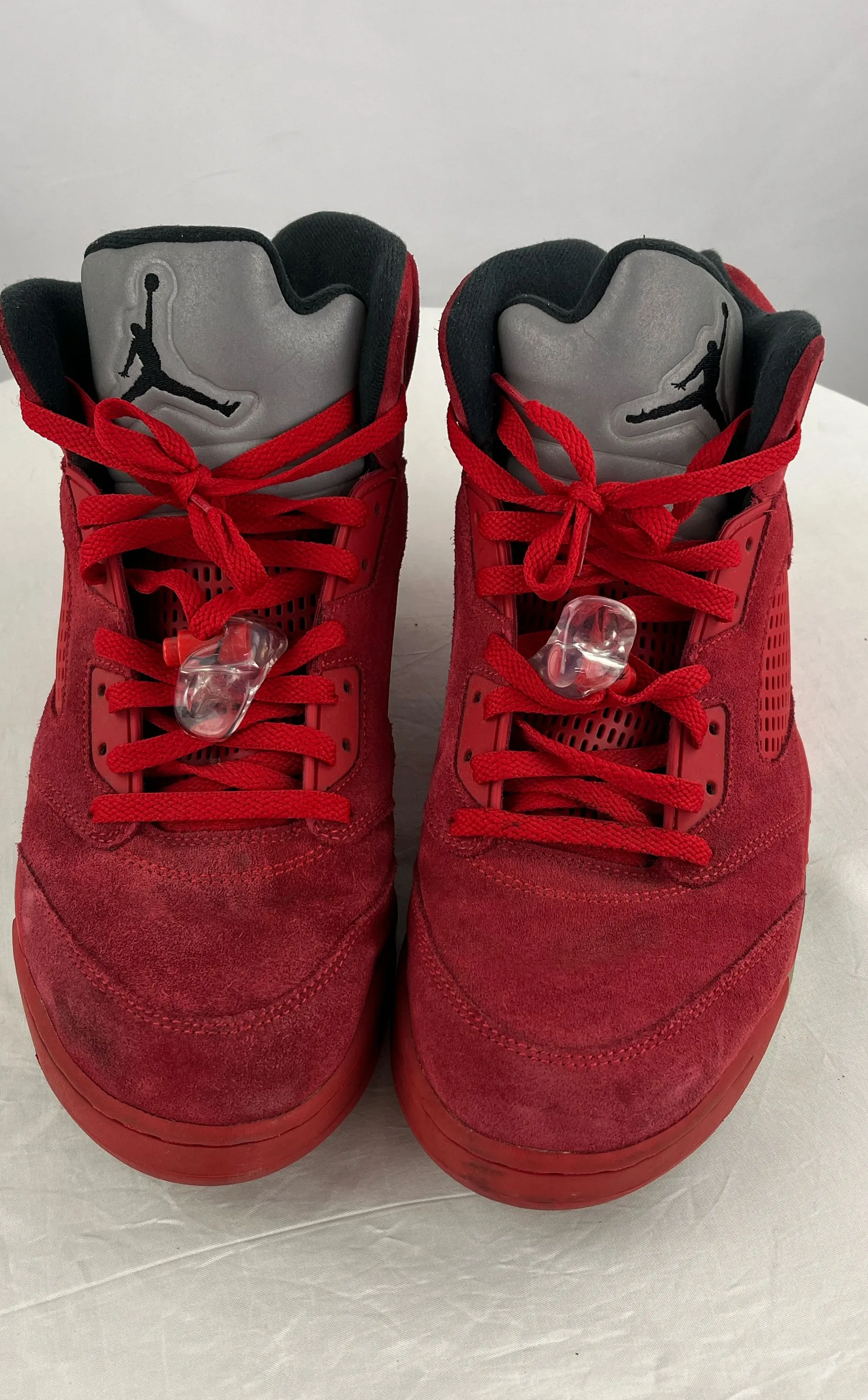 NIKE Men's Air Jordan 5 Retro Red Suede Basketball Shoes Size 13 136027-602