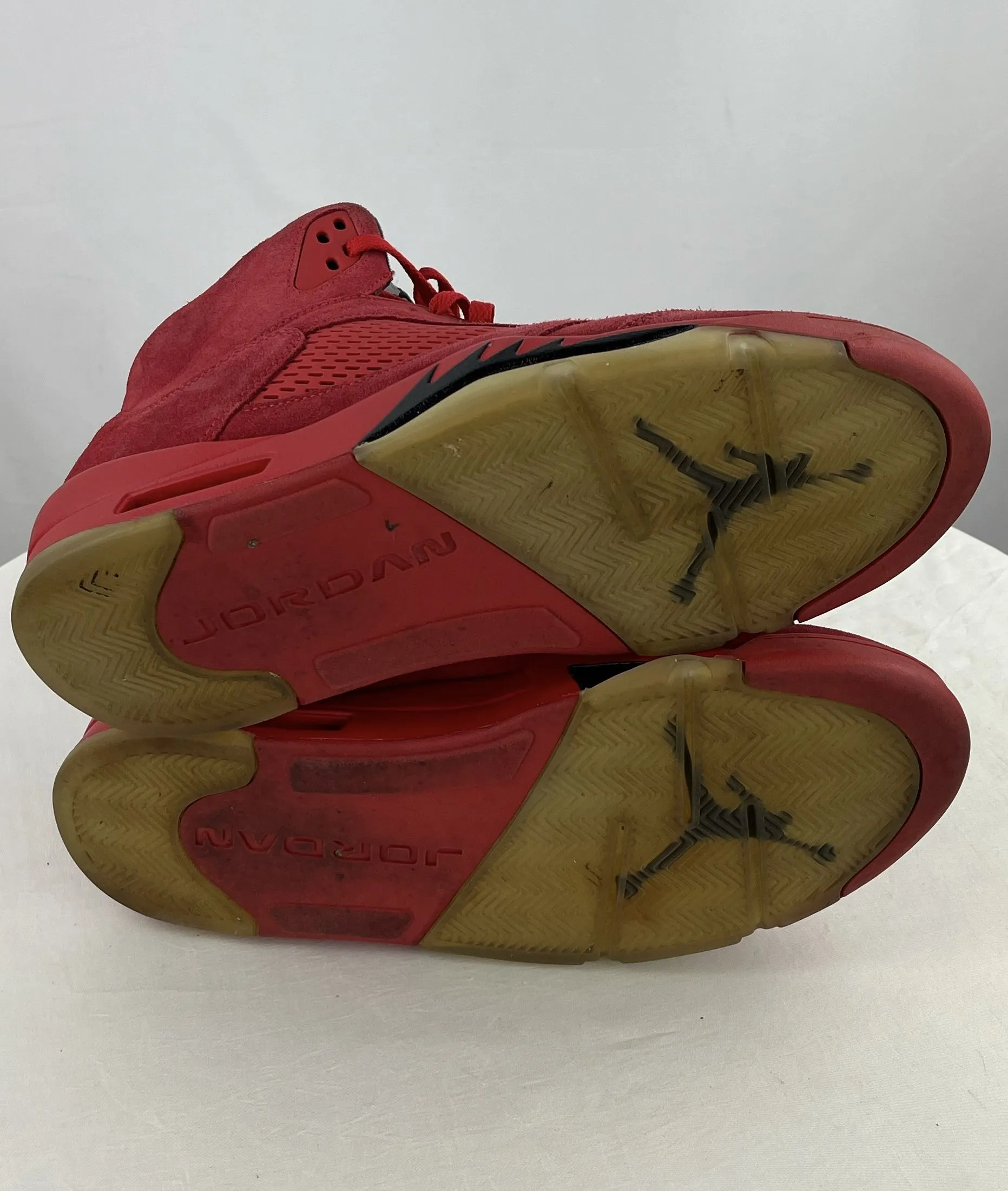 NIKE Men's Air Jordan 5 Retro Red Suede Basketball Shoes Size 13 136027-602