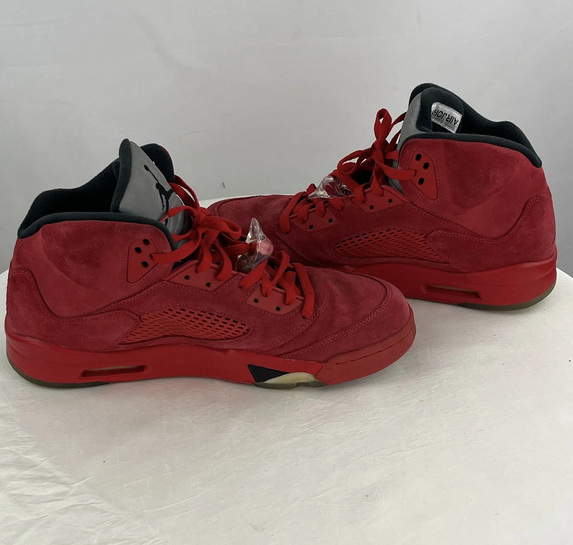 NIKE Men's Air Jordan 5 Retro Red Suede Basketball Shoes Size 13 136027-602