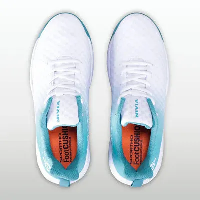 Nivia Power Smash Tennis Shoes (White/Sky Blue)