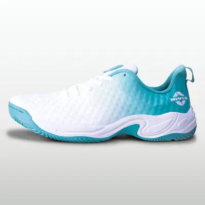 Nivia Power Smash Tennis Shoes (White/Sky Blue)