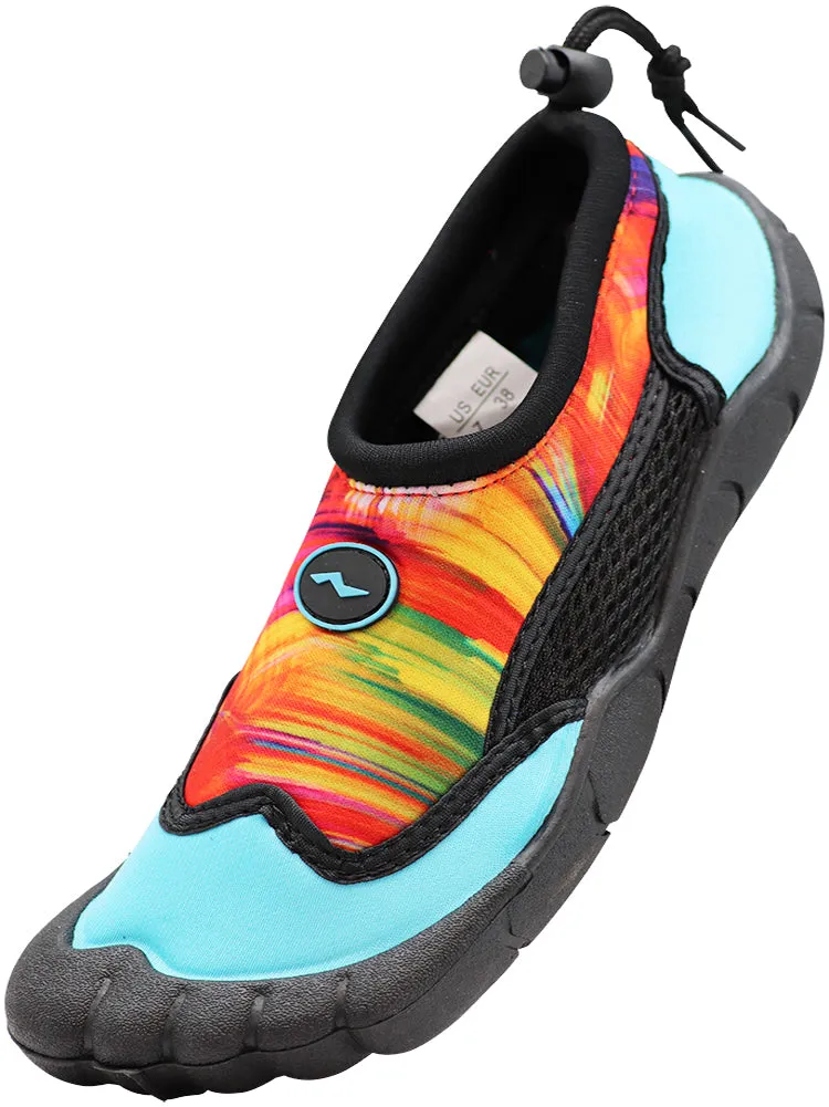 Norty Women's Tie Dye Water Shoes Aqua Socks Pool Beach Surf Swim Slip On
