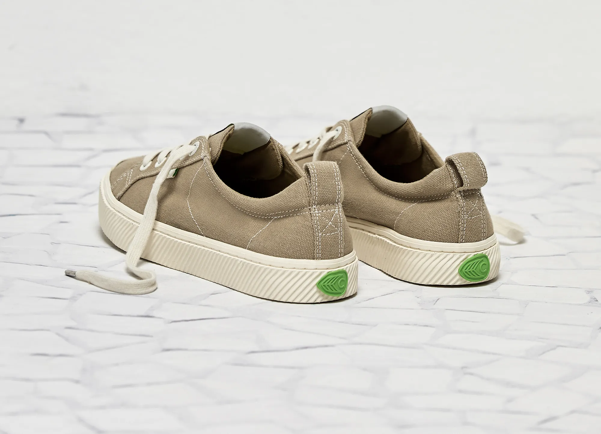 OCA Low Washed Burn Sand Canvas Contrast Thread Sneaker Women